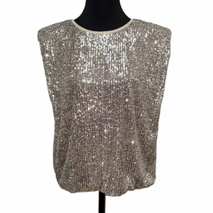 Maurices Silver Sequin Sleeveless Top XL Party Holiday Glam